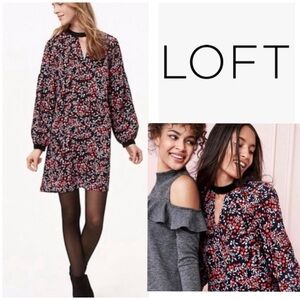 LOFT Cherry Berry Shift Dress